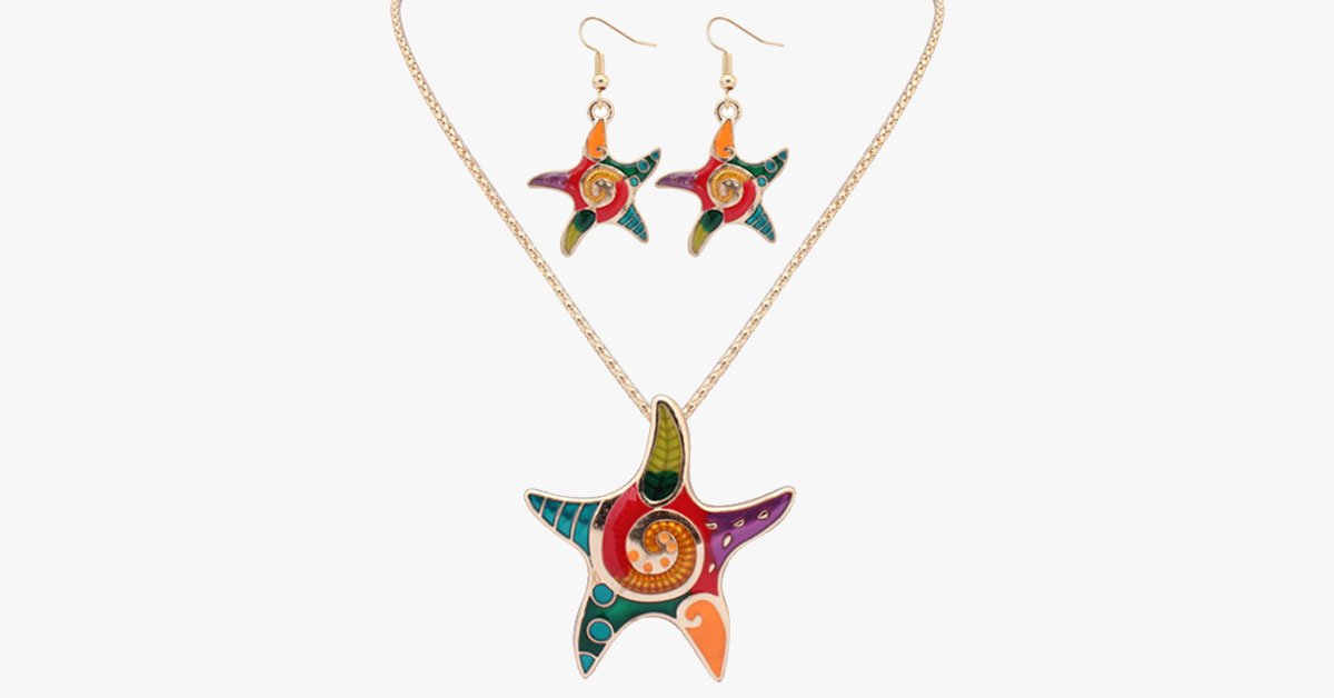 Starfish Hippie Pendant Set