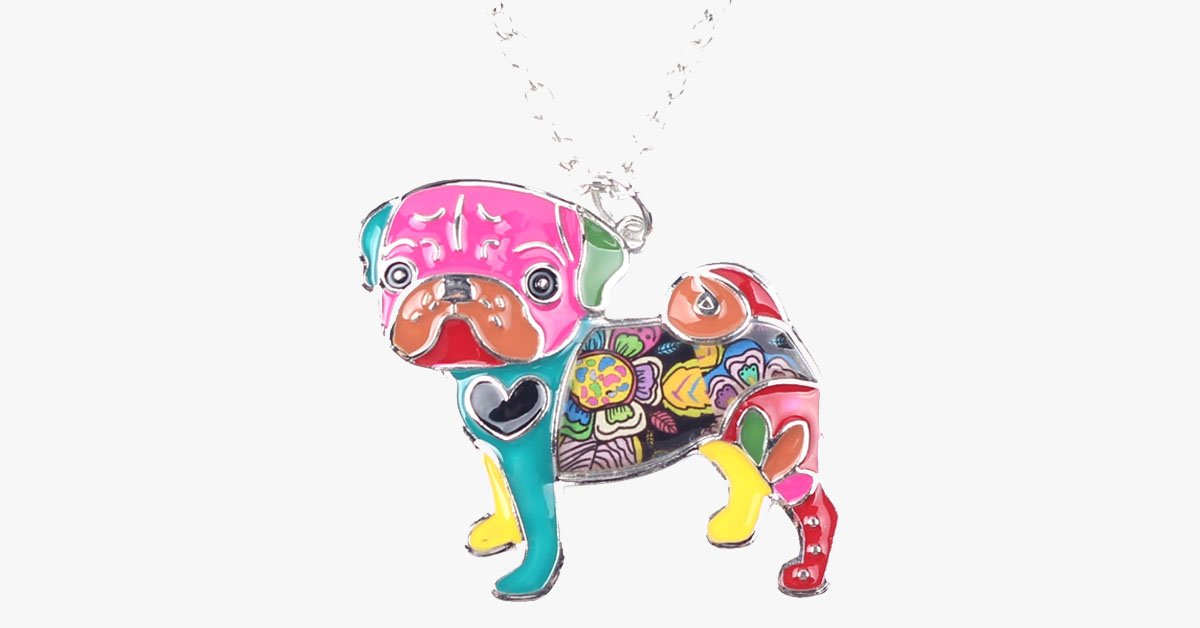 Pug Dog Pendant Necklace