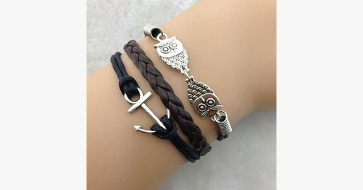 Owl Anchor Bracelet