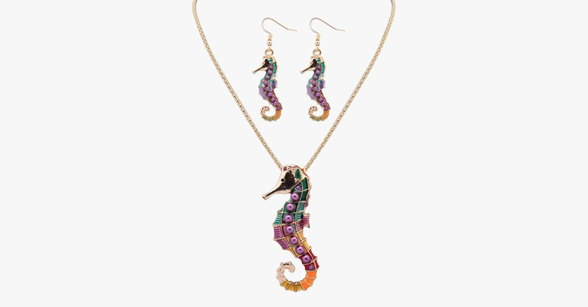 Seahorse Hippie Pendant Set
