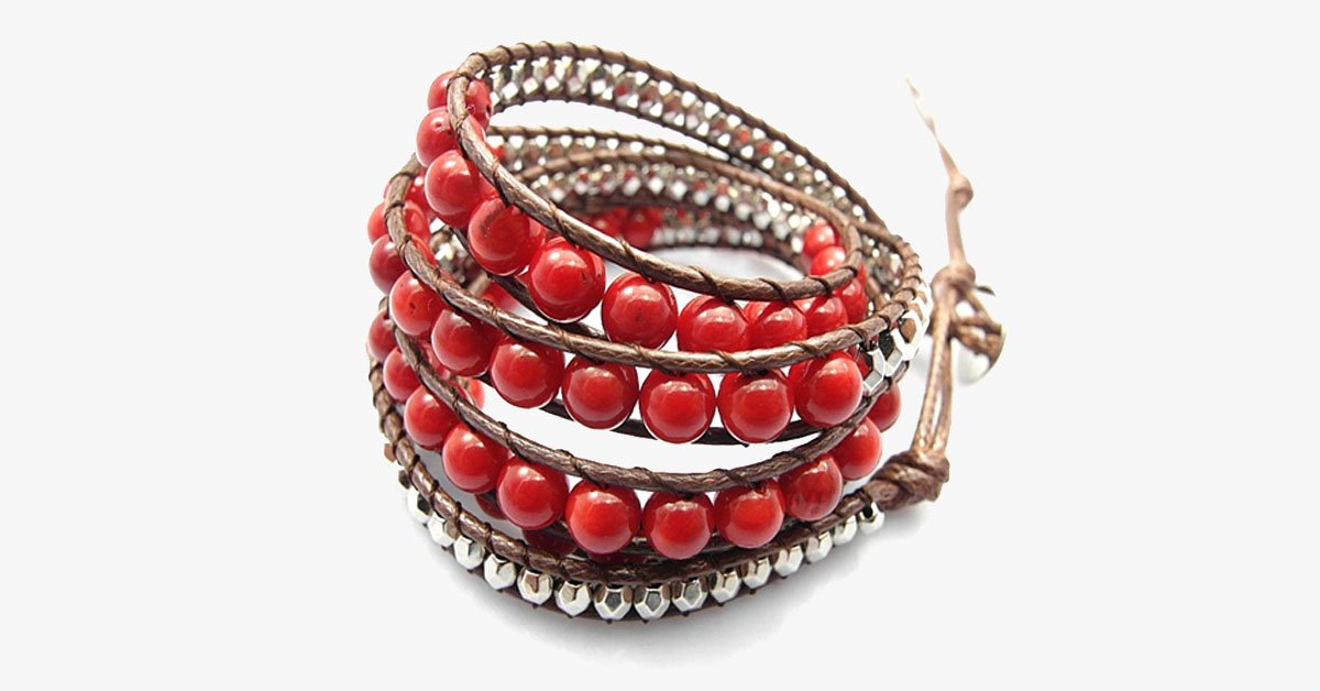 Red Desert Hex Wrap Bracelet