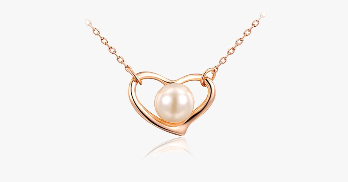 White Pearl Heart Pendant