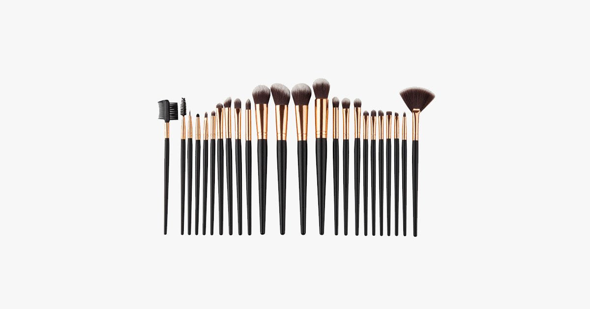 24 Piece Pro Black Brush Set