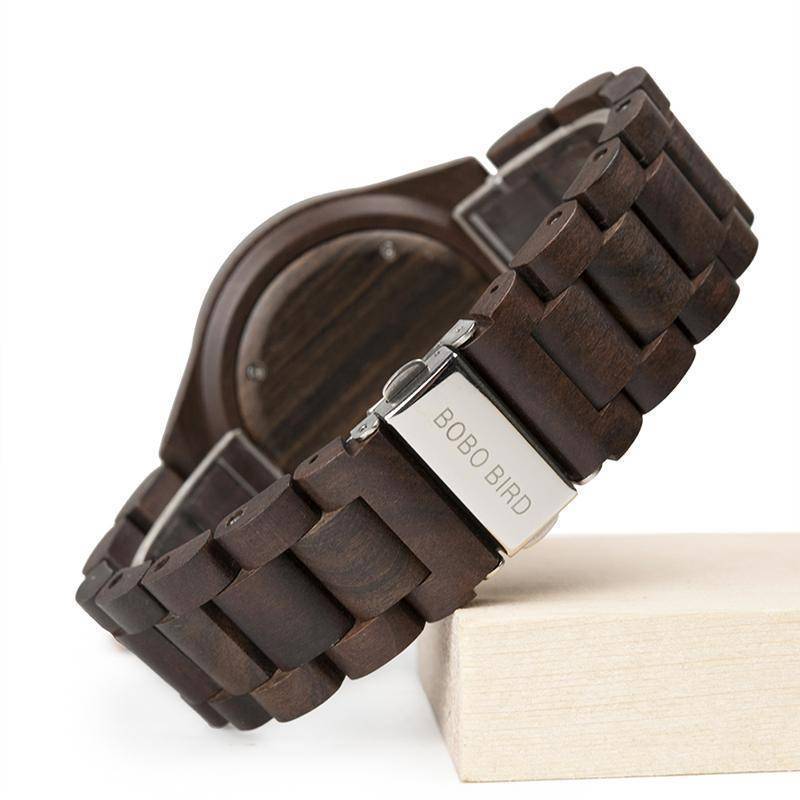 Mens Quartz Wooden Wristwatches Watch in Beautiful Wood Gift Box
