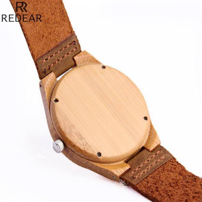 Wooden Womens and Mens Watch With Leather Band