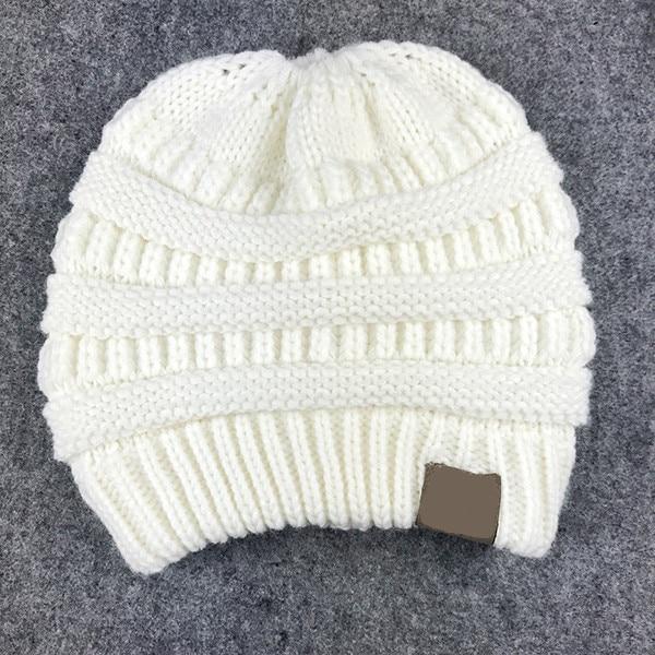 Knitted Messy Bun Beanie