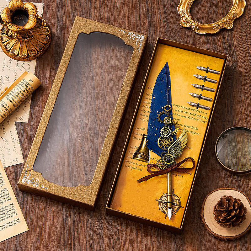 Vintage Mechanical Feather Pen