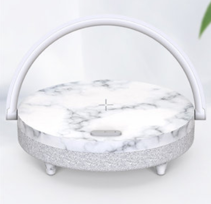 Multifunctional Bedside Table Lamp, with Phone Wireless Charger, Phone Holder, Bluetooth Speaker and Adjustable Light Brightness, for Home & Office (US Plug)