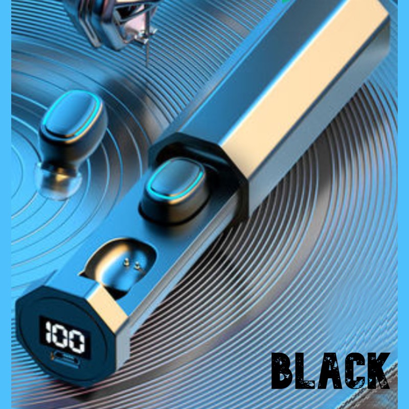 Wireless Earphone with Bluetooth 5.0, IPX7 Waterproof, Touch Control, Pull-out Charging Case & LED Battery Display, for Sports, Home & Office