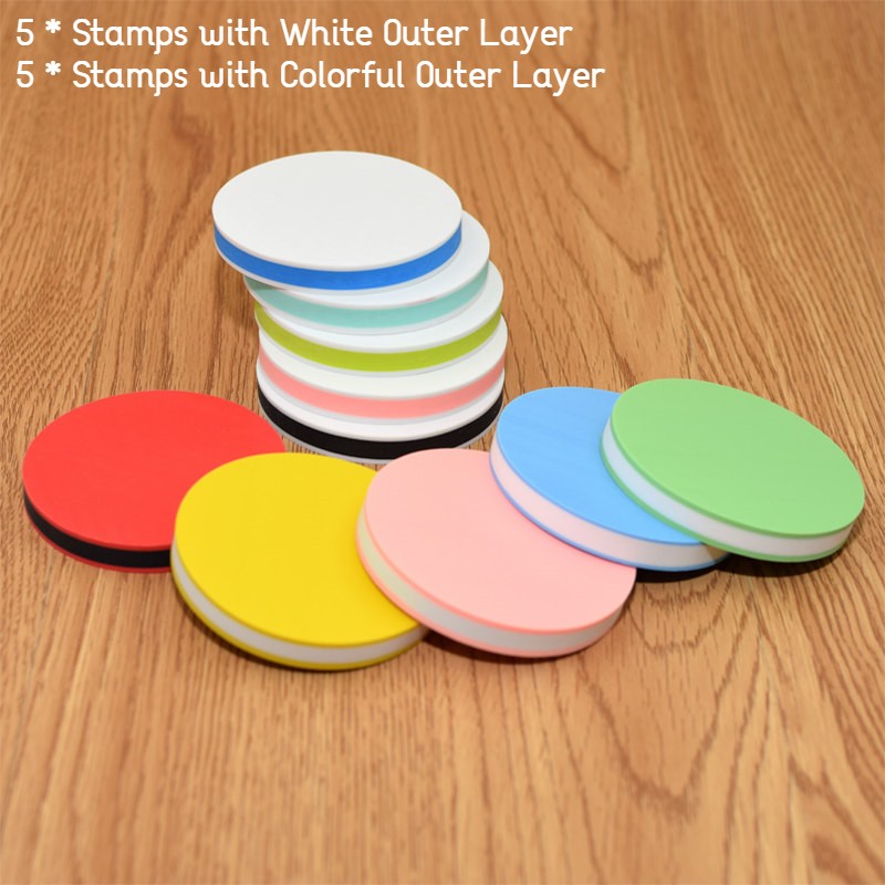 Round Rubber Stamp, with Easy-to-peel Design, for Printmaking, Printing and More