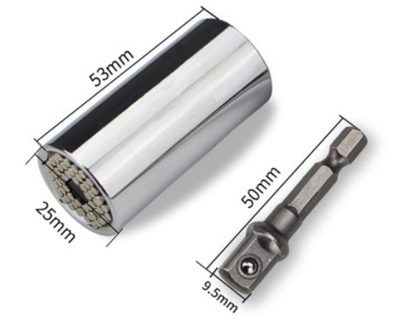Universal Socket Wrench, with Adjusting Adapter, Grip 7mm-19mm, for Screws, Nuts, Blots & More