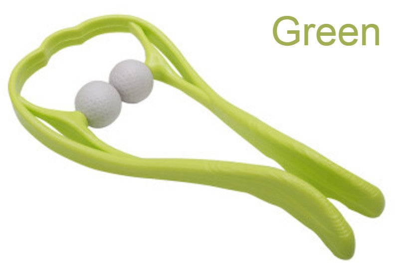 U Shape Manual Neck Massager, with Two Massager Balls and Ergonomic Design, for Neck, Shoulder, Thigh and More