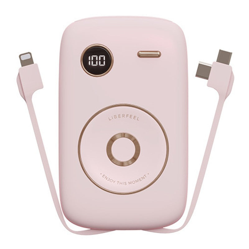 10000mAh Power Bank, with Built-in Cable, LED Battery Display & 6 Outputs, Support Fast Charging