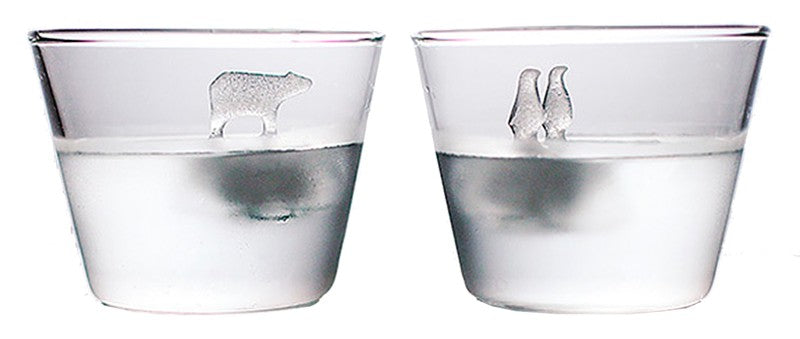 Polar Bear and Penguins Silicone Ice Mold 2pcs Set, for Party, Whisky, Cocktail & More