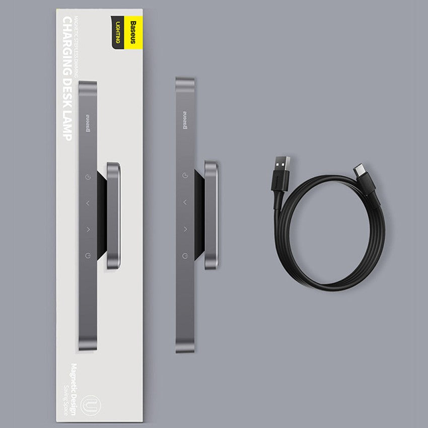 Rechargeable Magnetic LED Desk Lamp with Stepless Dimming, for Study, Cabinet, Bedside