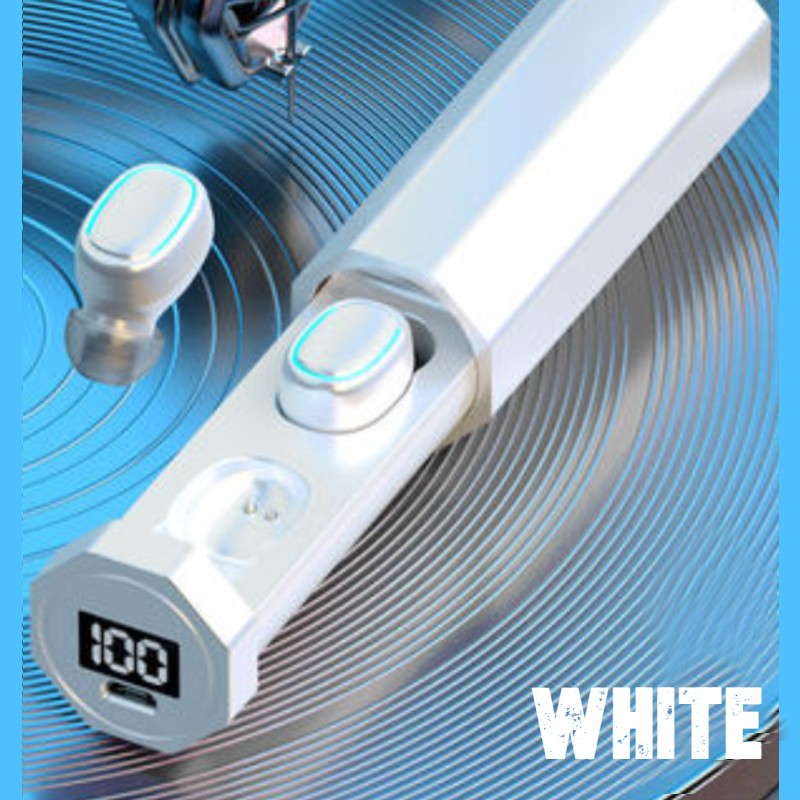 Wireless Earphone with Bluetooth 5.0, IPX7 Waterproof, Touch Control, Pull-out Charging Case & LED Battery Display, for Sports, Home & Office
