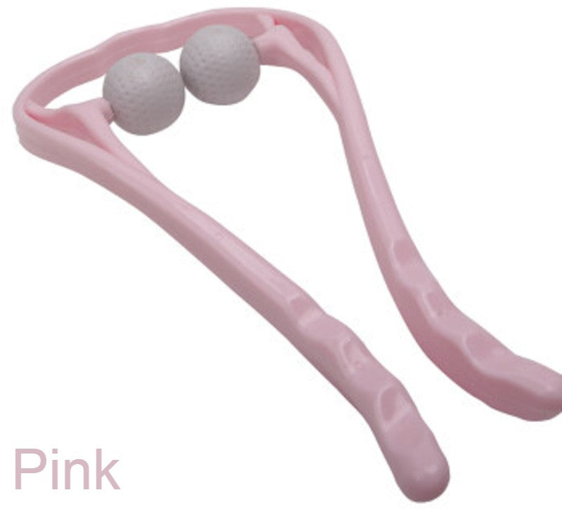 U Shape Manual Neck Massager, with Two Massager Balls and Ergonomic Design, for Neck, Shoulder, Thigh and More