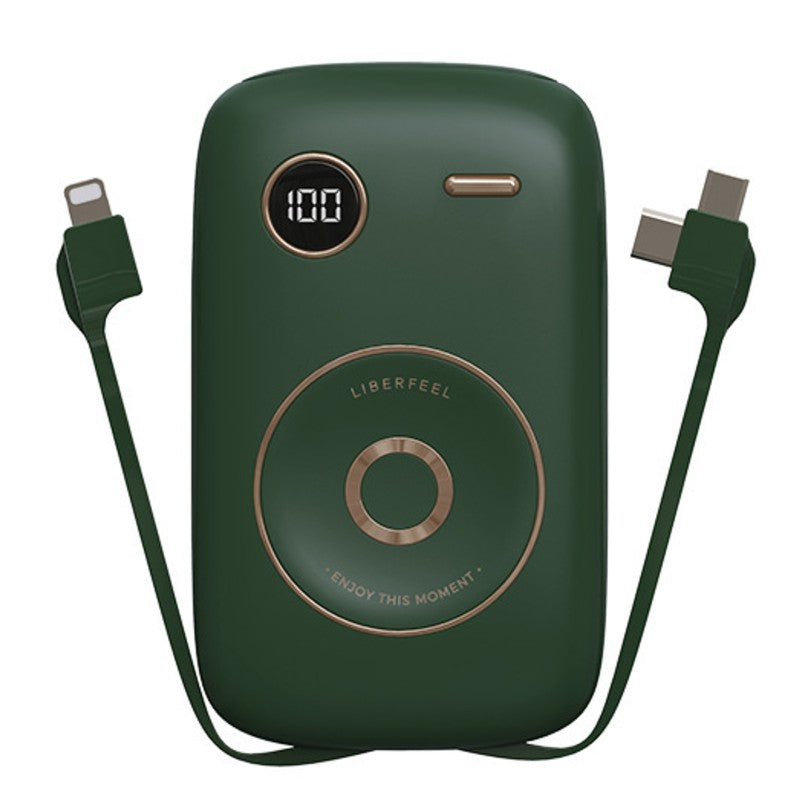 10000mAh Power Bank, with Built-in Cable, LED Battery Display & 6 Outputs, Support Fast Charging