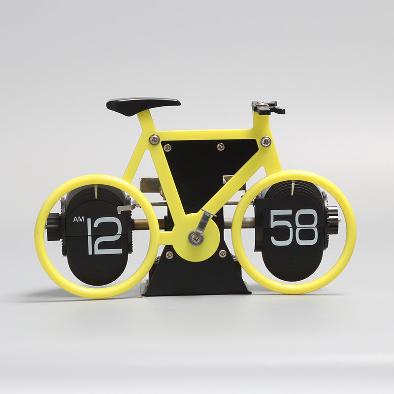 Retro Style Bicycle Shaped Flip Down Clock, for Home & Office