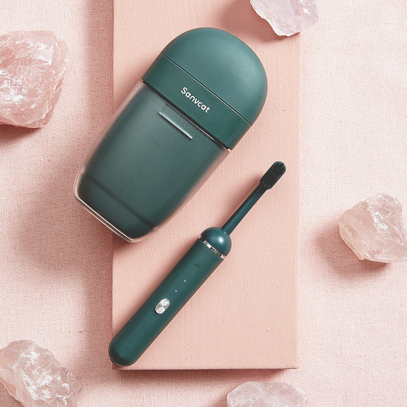 Portable Electric Toothbrush with UV Disinfection Travel Case & 4 Modes, for Home & Travel