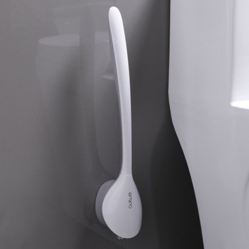 Wall Mounted Toilet Brush Set, with Holder, Soft Bristles & No-punch Installation