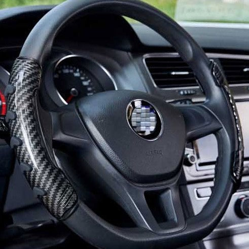 Universal Non-Slip Steering Wheel Cover, with Wood Grain Design & Skidproof Buttons