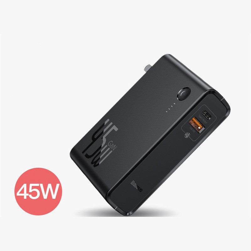 10000mAh USB Power Bank with Built-in 45W Wall Charger, for Phone, Earphone, Tablet, Laptop (US Plug)