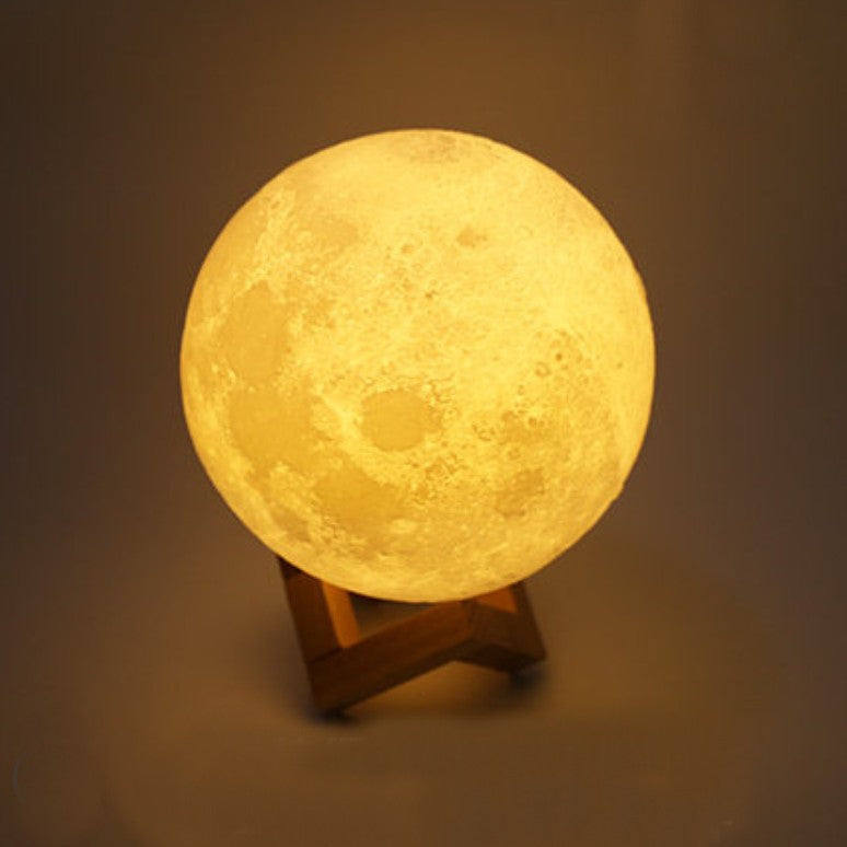 Rechargeable 3D Moon Night Light, with Touch Control & USB Charging Cable, Best Gift for Friends, Kids and More