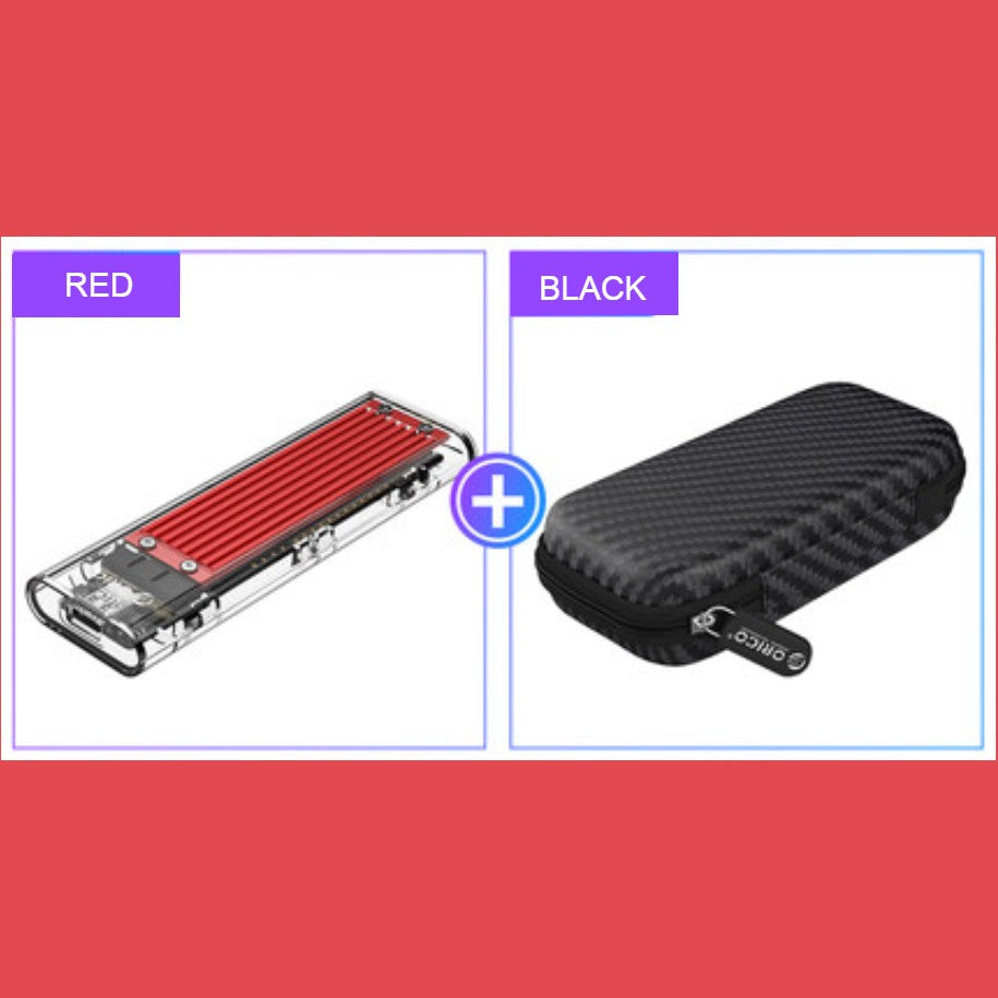 Transparent Portable SSD Enclosure, with Storage Bag, Simple Installation, Fast File Transfer, Auto-Sleep, for Study & Work