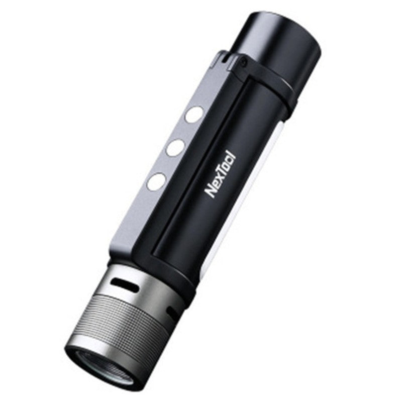 6-in-1 Zoomable Rechargeable Flashlight, with Alarm Mode, Dual Light Source, 360¬∞ Rotating Handle & Power Bank, for Camping, Travel & More