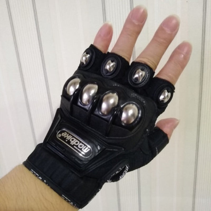 Motorcycle Leather Gloves, with Anti-clip Palm, Breathable Fabric & Anti-impact Joint Protection, for Riding, Racing & More