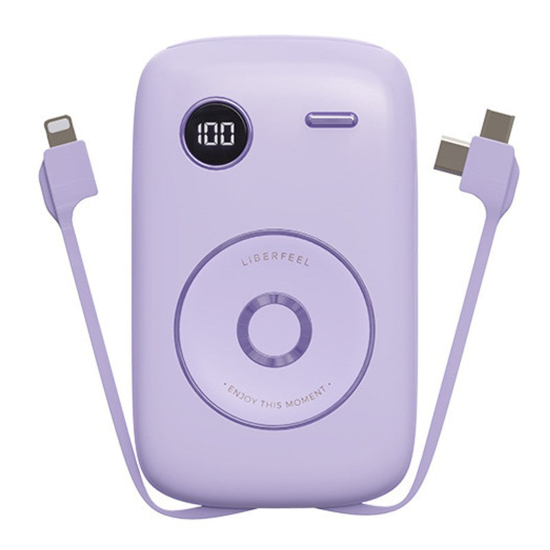 10000mAh Power Bank, with Built-in Cable, LED Battery Display & 6 Outputs, Support Fast Charging