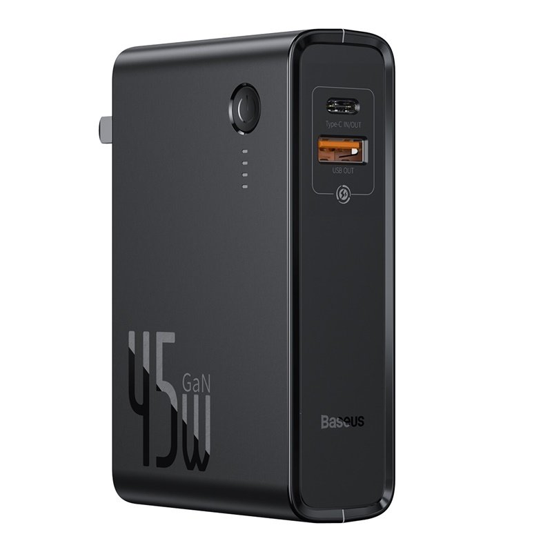 10000mAh USB Power Bank with Built-in 45W Wall Charger, for Phone, Earphone, Tablet, Laptop (US Plug)
