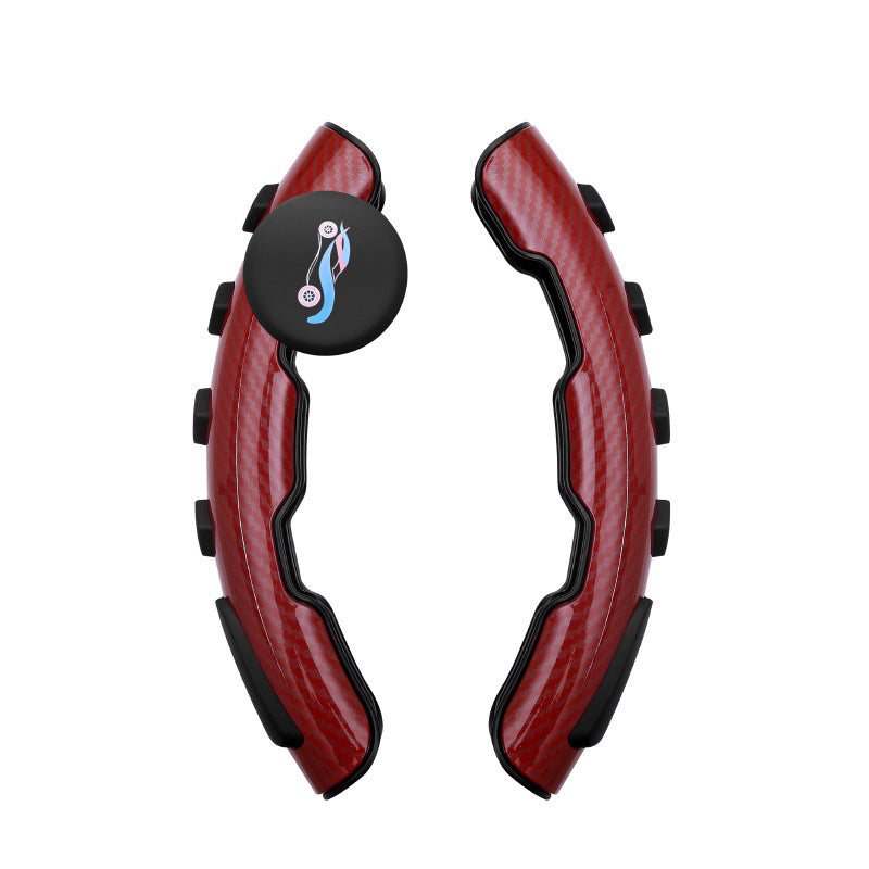 Carbon Fiber Non-Slip Steering Wheel Cover Booster with Spinner Knob & Built-in Car Freshener
