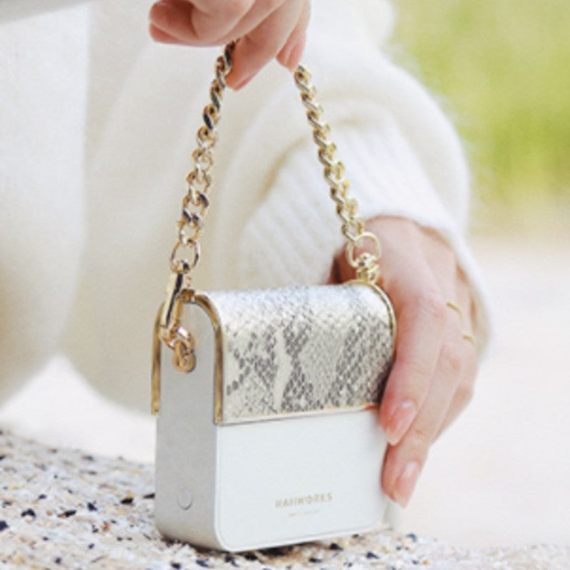 Mini Portable 10000mAh Handbag Power Bank, with Detachable Strap, LED Battery Indicator, Dual USB Ports, for Phones & Tablets