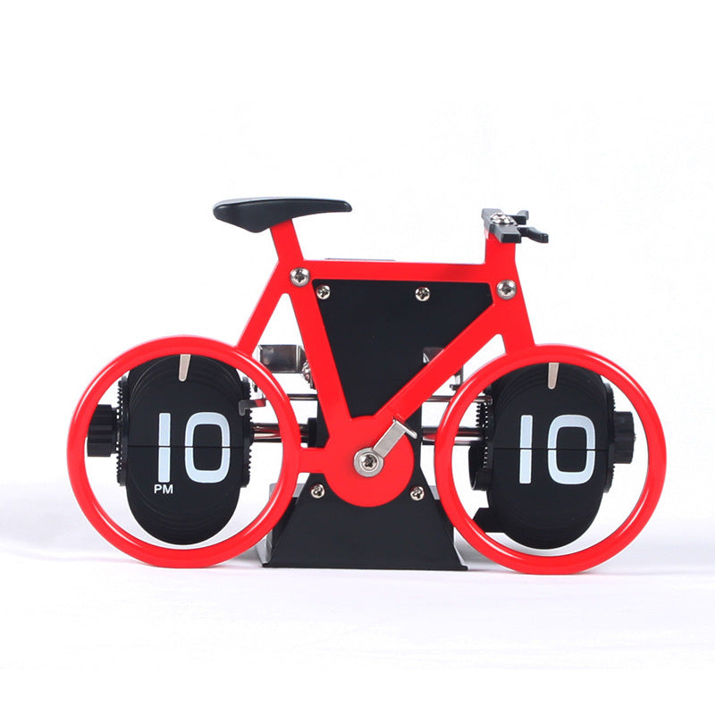 Retro Style Bicycle Shaped Flip Down Clock, for Home & Office