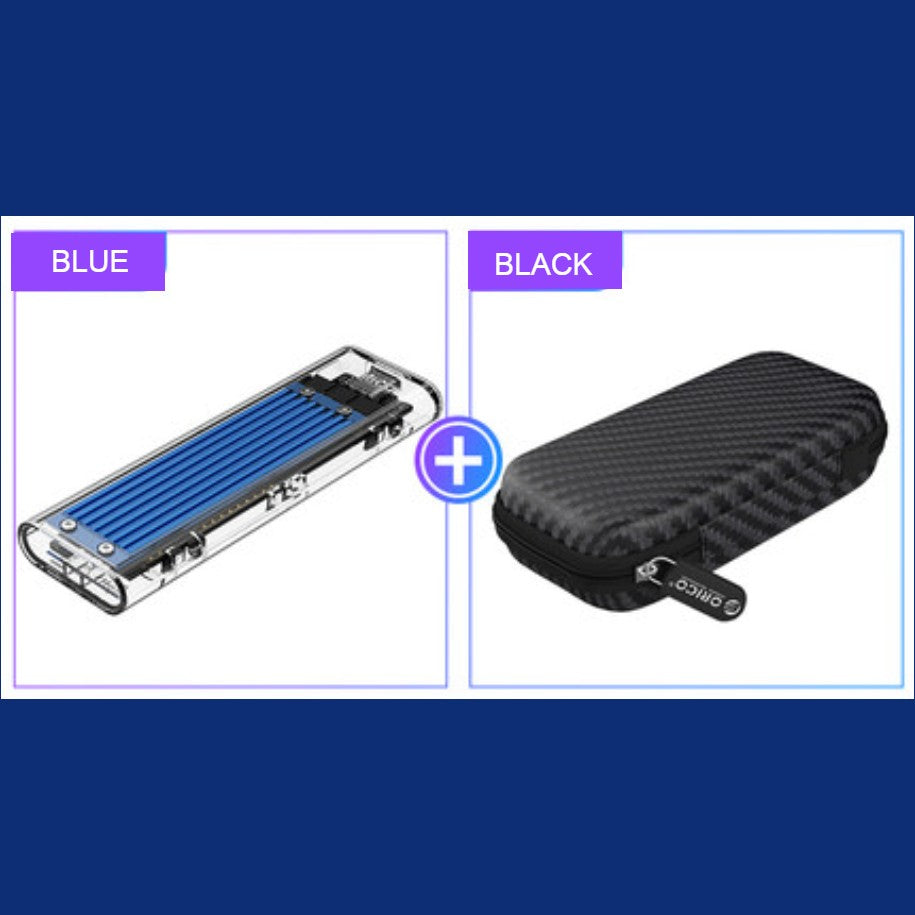 Transparent Portable SSD Enclosure, with Storage Bag, Simple Installation, Fast File Transfer, Auto-Sleep, for Study & Work