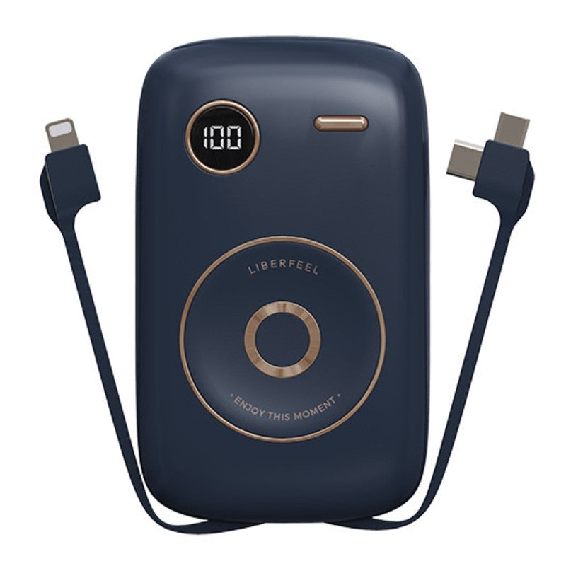 10000mAh Power Bank, with Built-in Cable, LED Battery Display & 6 Outputs, Support Fast Charging