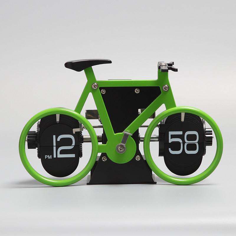 Retro Style Bicycle Shaped Flip Down Clock, for Home & Office