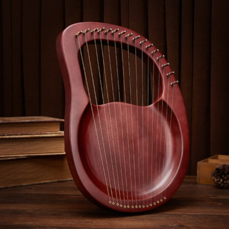 Classy 16-String Lyre Harp with Metal Strings, Tuning Wrench, Spared Strings, Manual and Bag, for Beginners and Professionals