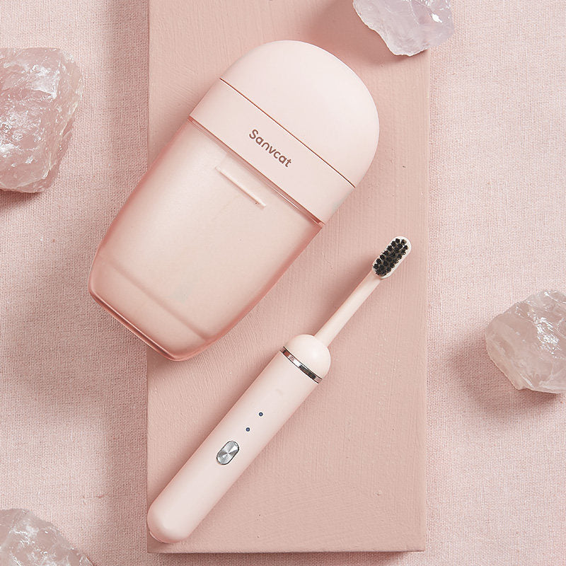 Portable Electric Toothbrush with UV Disinfection Travel Case & 4 Modes, for Home & Travel