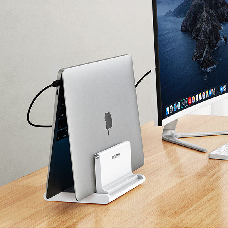 Vertical Laptop Stand, with Extra Phone/Tablet Holder, for Home & Office
