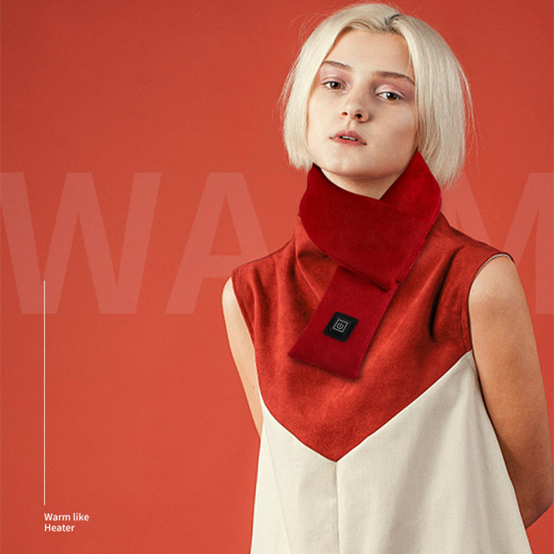 USB Heated Scarf with Built-in Power Bank & Three Temperature Settings, for Warmth & Neck Pain Relief