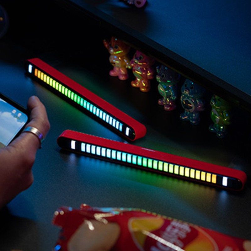Voice Activated Pickup RGB LED Music Rhythm Light Bar, for Music, Game, Party (1-Pack)