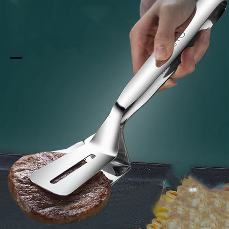 Multifunctional Stainless Steel Spatula with Tong, for Eggs, Meats, Sandwiches