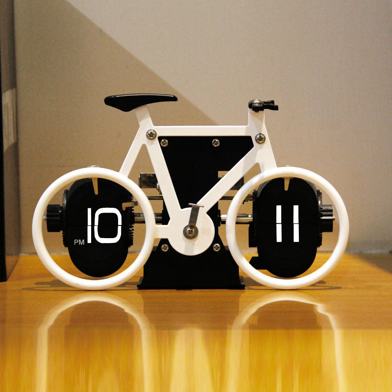 Retro Style Bicycle Shaped Flip Down Clock, for Home & Office