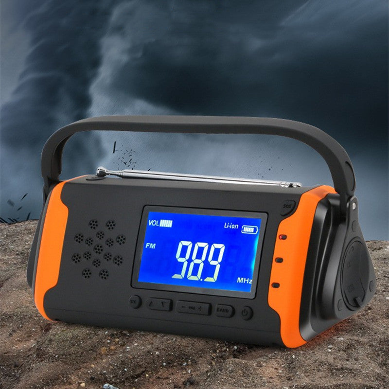 Rechargeable Hand Crank Emergency Radio, with LED Flashlight, SOS Alarm, 4000mAh Power Bank, for Hiking, Camping