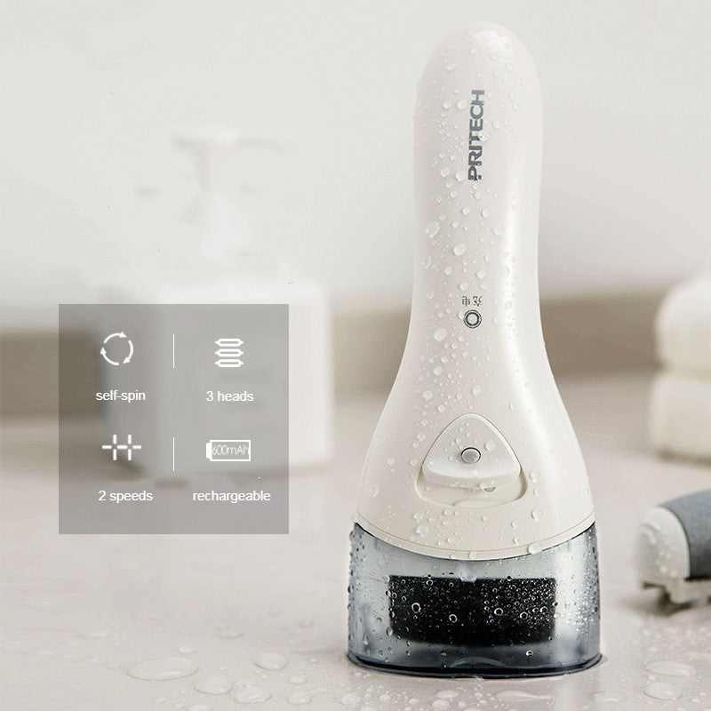 Rechargeable Waterproof Electric Foot File, with 2 Speed, LED Light & Replacement Rollers