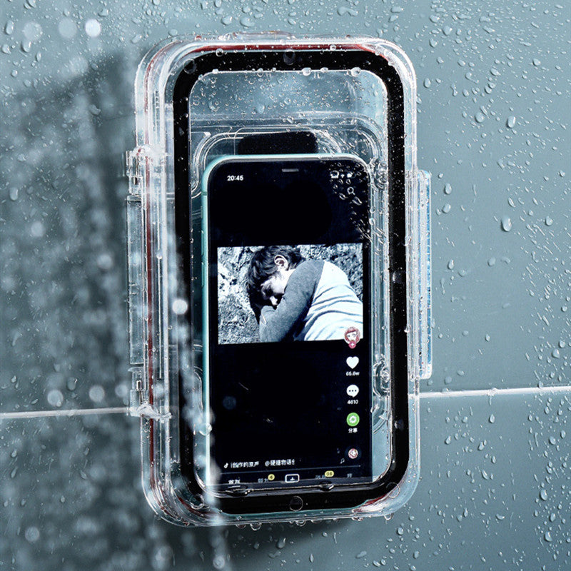 Wall-Mounted Waterproof Shower Phone Holder, with Anti Fog & Touch Screen Design, for Bathroom & Kitchen