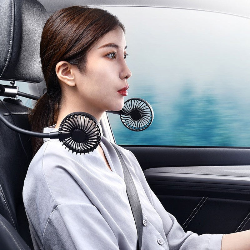 Car Headrest Cooling Fan, with 2-Speed, 360¬∞ Rotatable Design & 1.5m USB Cable, for Front & Back Seats
